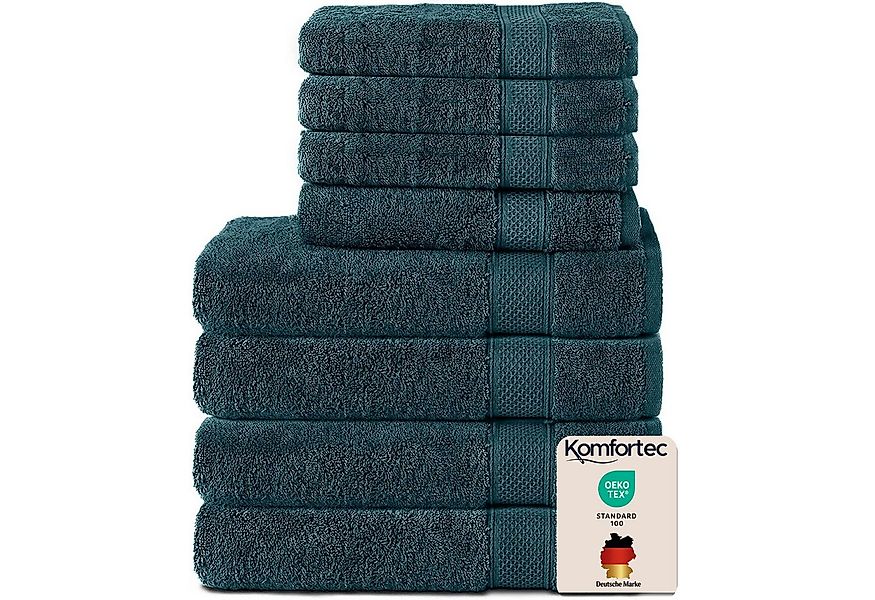 Komfortec Handtuch Set aus 100% Baumwolle, 4 Handtücher 50x100 cm und 4 Bad günstig online kaufen