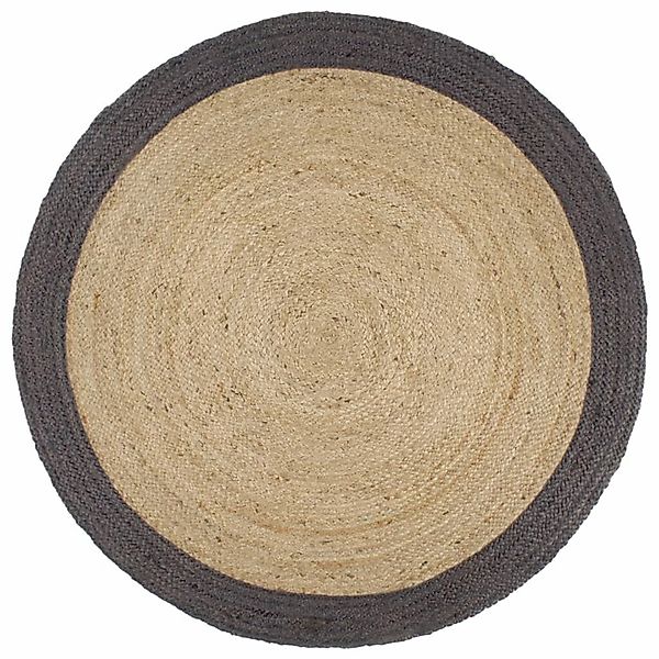 vidaXL Teppich Handgefertigt Jute Mit Dunkelgrauem Rand 180 Cm 1184033 günstig online kaufen