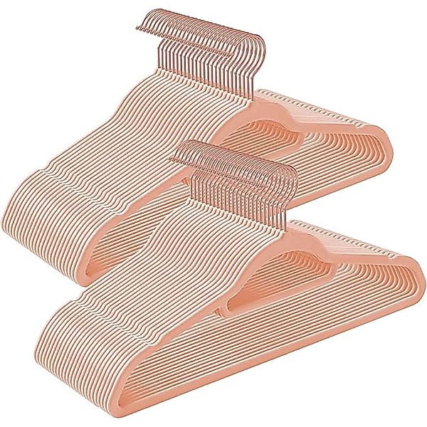 Songmics Samt-Kleiderbügel-Set Rylan Hellrosa 50-teilig günstig online kaufen