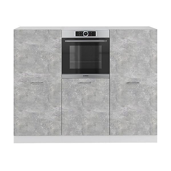 Vicco R-Line Küchenblock Beton/Weiß 180 cm ohne Arbeitsplatte günstig online kaufen