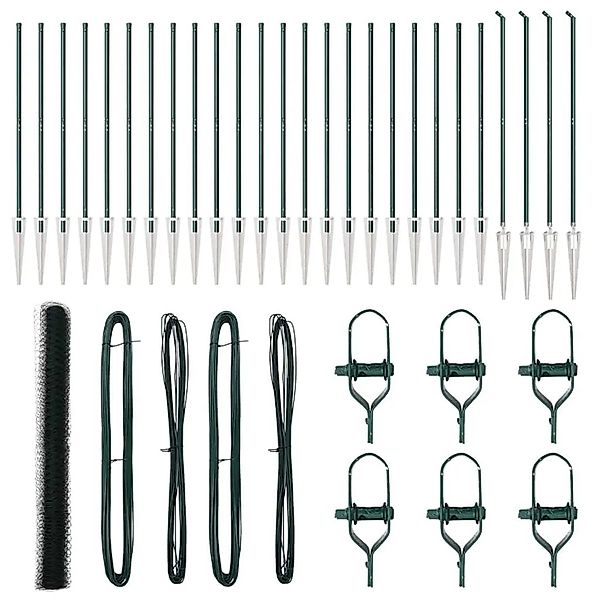 vidaXL Zaunpfosten Grün 50 x 1,6 m 50 mm Maschenweite Stahl und PVC 3353149 günstig online kaufen