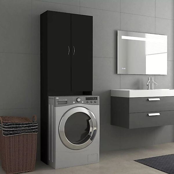 Waschmaschinenschrank Schwarz 64x25,5x190 Cm günstig online kaufen