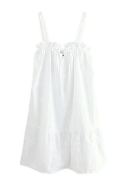 Next Strandkleid Sommer-Minikleid mit Stickerei aus 100 % Baumwolle (1-tlg) günstig online kaufen