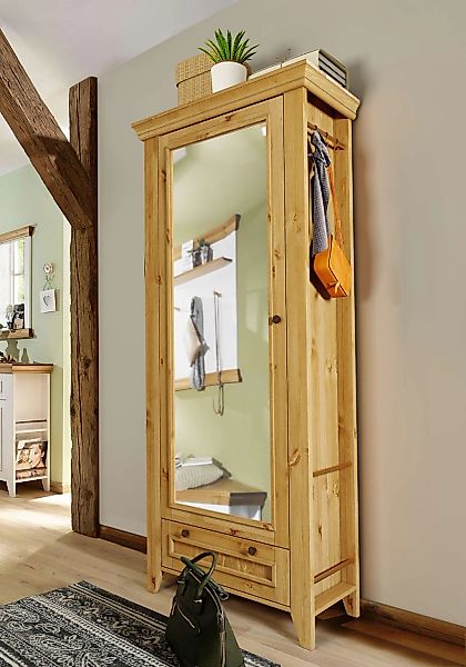 OTTO home Garderobenschrank "Skandinavia" Massivholz, mit Spiegel und seitl günstig online kaufen