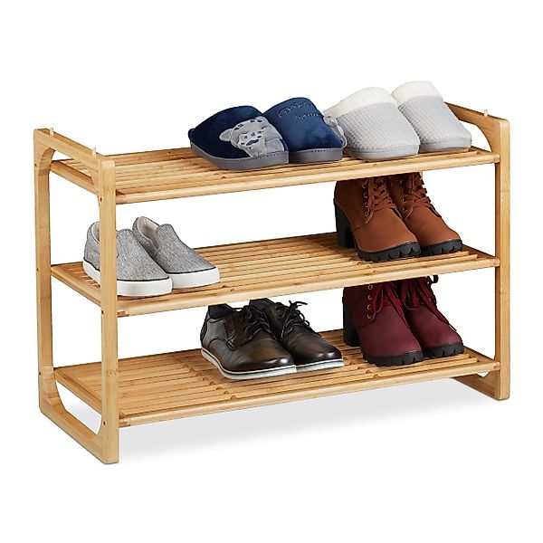 relaxdays Schuhregal Bambus stapelbar günstig online kaufen