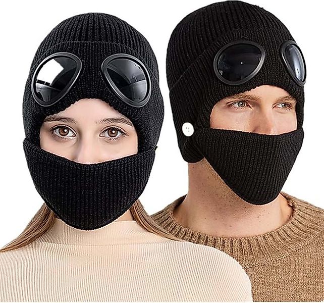 trends for living Strickmütze Strickmütze Goggle Beanie Winddicht Warme Fle günstig online kaufen