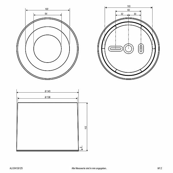 LED-Deckenspot ALG54, rund 13W weiß günstig online kaufen