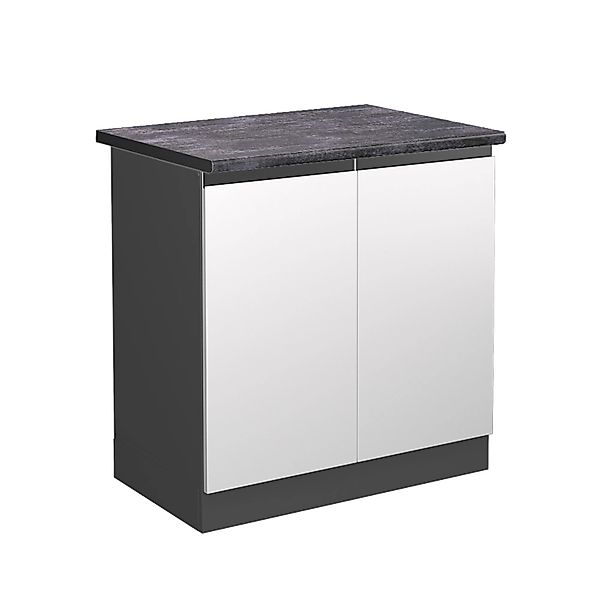 Vicco Spülenunterschrank R-Line, Weiß/Anthrazit, 80 cm, günstig online kaufen