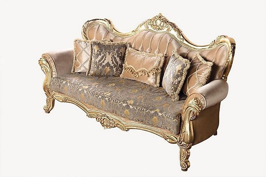 Xlmoebel Sofa Barock Sofa mit drei Sitzplätzen in Chesterfield-Stil aus Sto günstig online kaufen