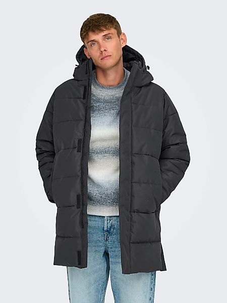 ONLY & SONS Steppjacke "ONSCARL LIFE LONG QUILTED COAT NOOS OTW" mit Kapuze günstig online kaufen