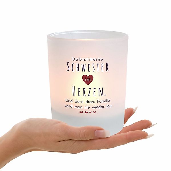 KÜSTENGLÜCK Windlicht Schwester im Herzen, Geschenk günstig online kaufen