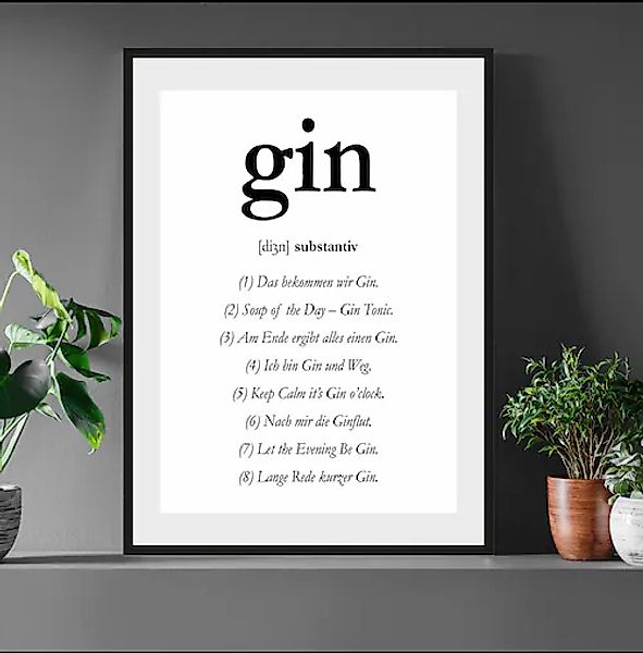 queence Bild »gin«, Sprüche & Texte, Spruch, gerahmt günstig online kaufen