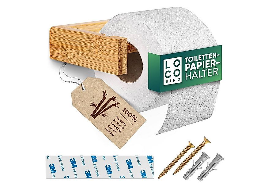 Loco Bird Toilettenpapierhalter aus Bambus und ohne Bohren (Selbstklebender günstig online kaufen