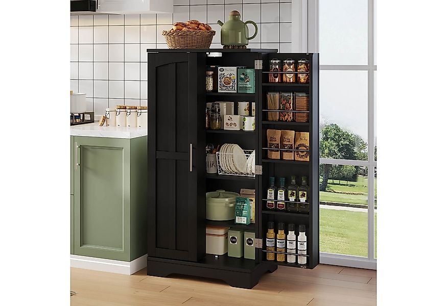 Flieks Mehrzweckschrank Hochschrank mit LED-Sensorlicht und verstellbaren R günstig online kaufen