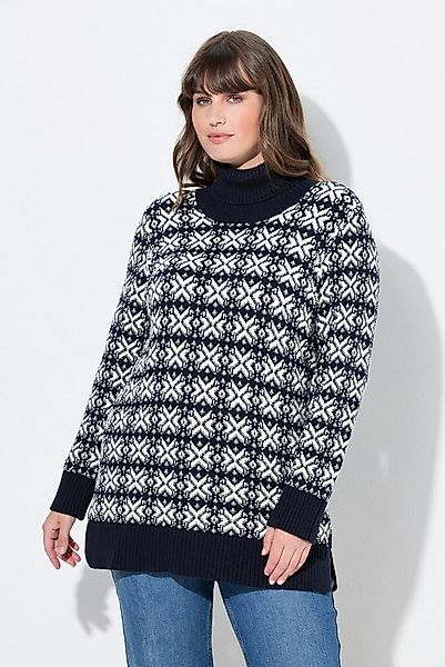 Ulla Popken Rollkragenpullover Pullover Schneeflocken Rollkragen Langarm günstig online kaufen