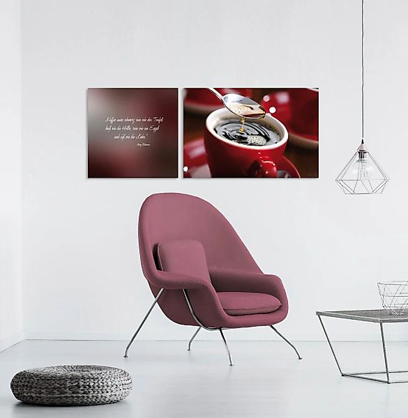 queence Leinwandbild »Kaffee«, Getränke-Kaffee-Bar & Lounges-Kaffee Bilder- günstig online kaufen