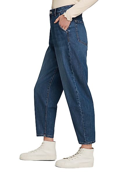 Tom Tailor Denim Damen Jeans BARREL MOM - Relaxed Fit - Blau - Used Mid Sto günstig online kaufen