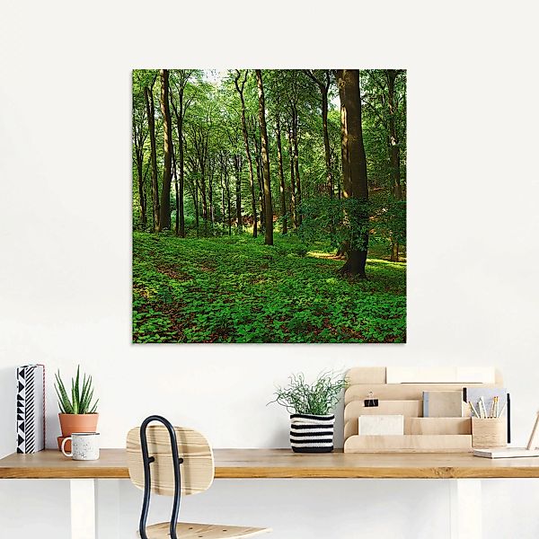 Artland Glasbild »Panorama von einem grünen Sommerwald«, Wald, (1 St.) günstig online kaufen