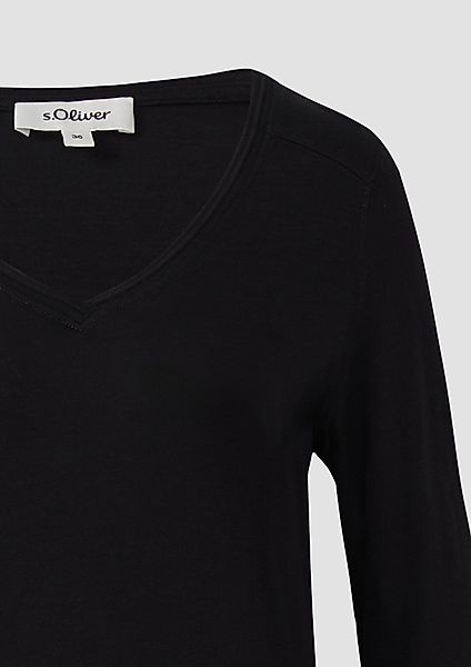 s.Oliver 3/4-Arm-Shirt 3/4-Armshirt aus Baumwollslub mit günstig online kaufen