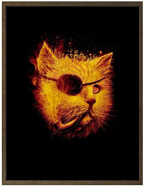 Wall-Art Poster "Katze Pirat Kater Dedektiv Schwarz", Tiere, (1 St.) günstig online kaufen