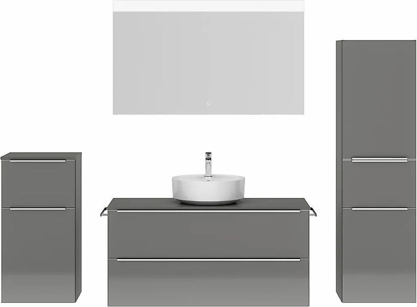 nobilia Badmöbel-Set "Alvene", (4 St., vormontiert, mit Soft-Close), Hochgl günstig online kaufen