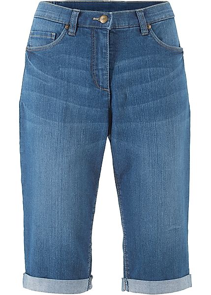 Stretch-Jeans-Bermuda mit gekrempeltem Saum günstig online kaufen