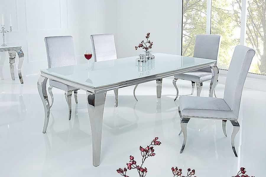 riess-ambiente Esstisch MODERN BAROCK 180cm weiß / silber (Einzelartikel, 1 günstig online kaufen