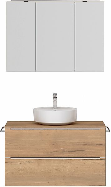 nobilia Badmöbel-Set, (2 St., vormontiert, mit Soft-Close), inkl. Spiegelsc günstig online kaufen