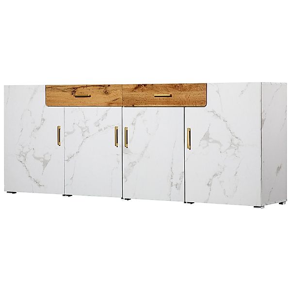 Merax Sideboard, Holz,Highboard,Anrichte,Kommode Marmoroptik,B: 208cm günstig online kaufen