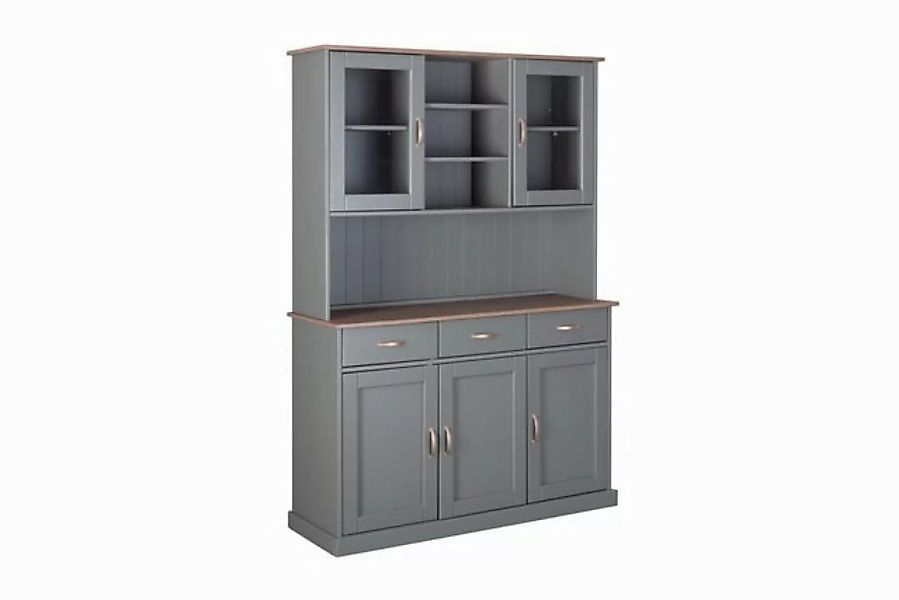 freiraum Buffet Luzerna (BxHxT 131 x 190 x 45 cm) aus Massivholz/MDF in Gra günstig online kaufen