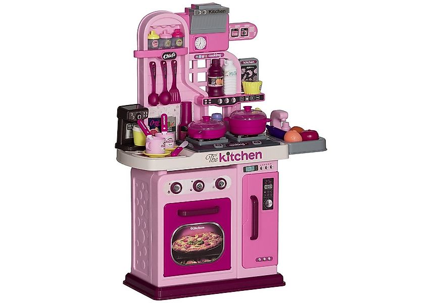 AIYAPLAY Spielküche Kinderküche mit Herd, Wasserhahn mit Druckknopf, Licht günstig online kaufen