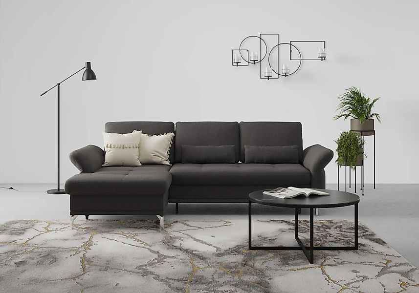 Home affaire Ecksofa "Palm Beach L-Form" Federkern, mit Sitztiefenverstellu günstig online kaufen