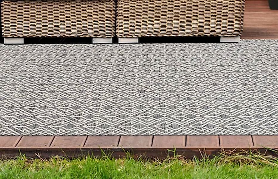 my home Teppich »Alessia«, rechteckig, 10 mm Höhe, wetterfest, Wohnzimmer günstig online kaufen