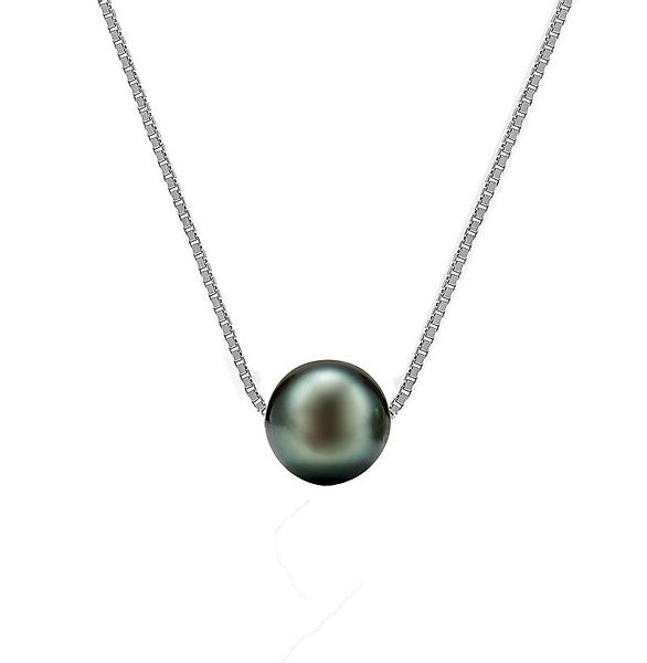 Edellis Kette mit Anhänger Tahiti-Zuchtperlen Halskette Rund 9mm in AA+Grad günstig online kaufen