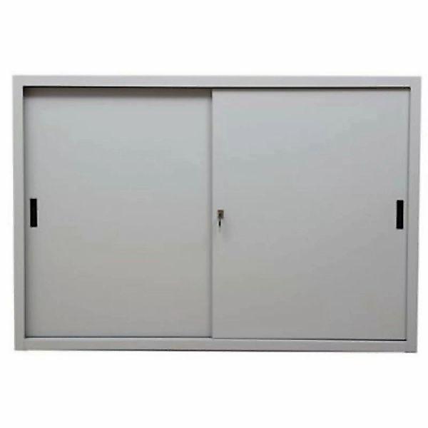 PROREGAL Schiebetürenschrank Ant 3 Ordernhöhen HxBxT 109 x 160 x 45 cm Grau günstig online kaufen