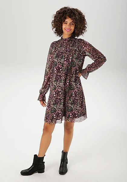 Aniston CASUAL Blusenkleid, mit fantasievollem Leo- und Blumenmuster bedruc günstig online kaufen