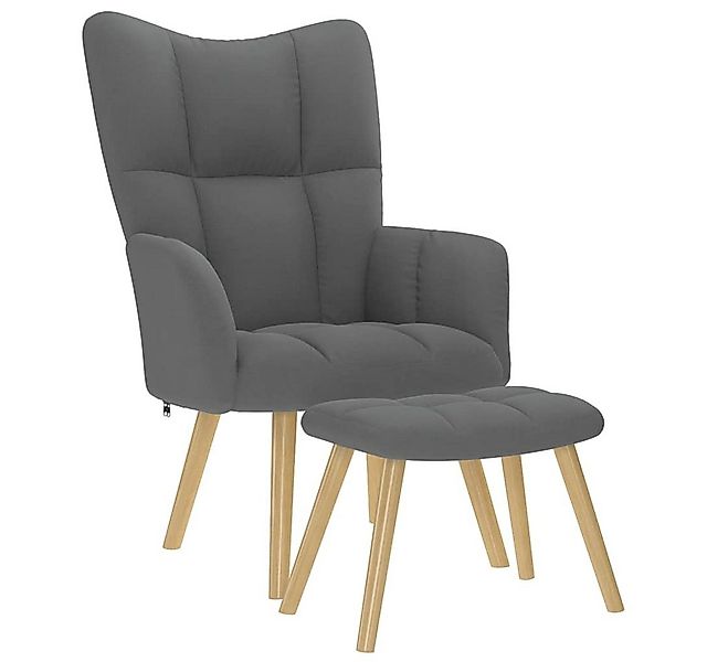 vidaXL Sessel Relaxsessel mit Hocker Dunkelgrau Stoff (1-St) günstig online kaufen