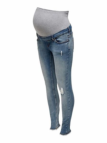 ONLY MATERNITY Umstandsjeans "OLMBLUSH MID SK ANK RW DNM NOOS", mit Destroy günstig online kaufen