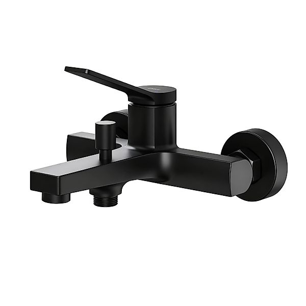 Emke Badewannenarmatur Schwarz mit Auslauf Mischbatterie Badewanne Brauseba günstig online kaufen