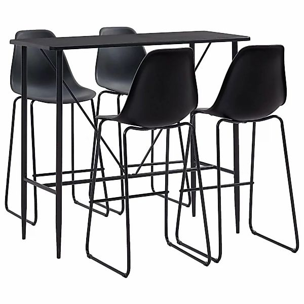 vidaXL 5-tlg. Bar-Set Kunststoff Schwarz Modell 4 günstig online kaufen