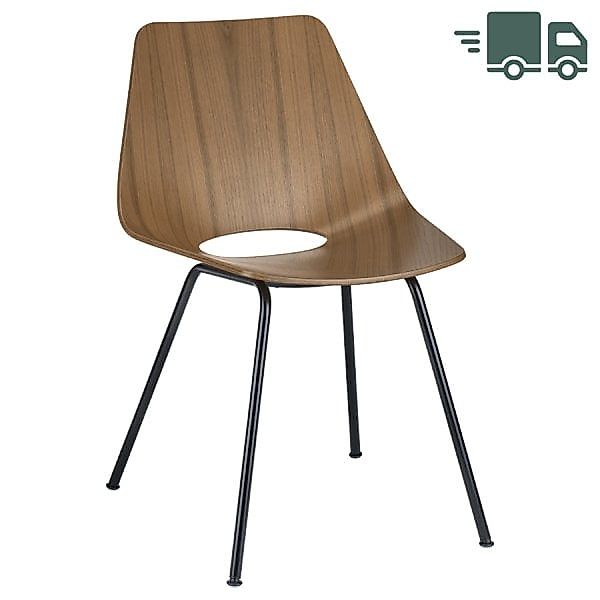 ABVERKAUF: THONET S 661 Stahlrohrstuhl | Edelholz Nussbaum | Gestell schwar günstig online kaufen