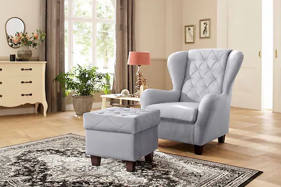 Home affaire Ohrensessel »Alexandra«, incl. Hocker, mit Steppung, in vielen günstig online kaufen