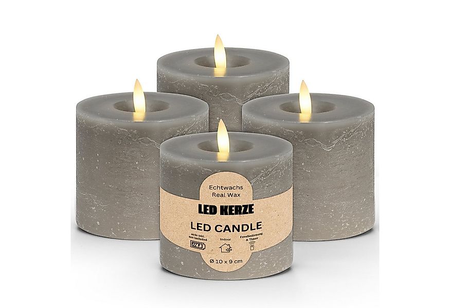 matches21 HOME & HOBBY LED-Kerze LED Stumpenkerzen 4er Set Wachs, Flackernd günstig online kaufen