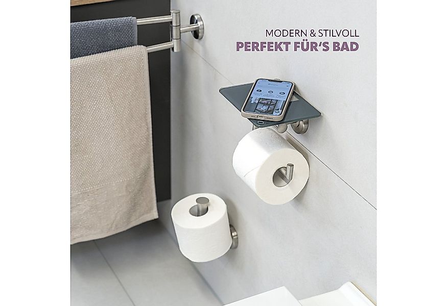 bremermann Toilettenpapierhalter Bad-Serie PIAZZA - mit Glasablage inkl. Kl günstig online kaufen