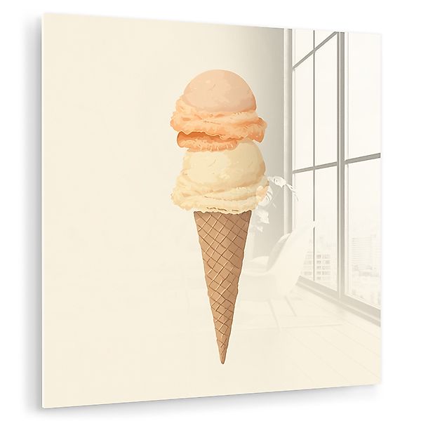 MuchoWow Acrylglasbild Minimalist - Schaufel Eiscreme günstig online kaufen