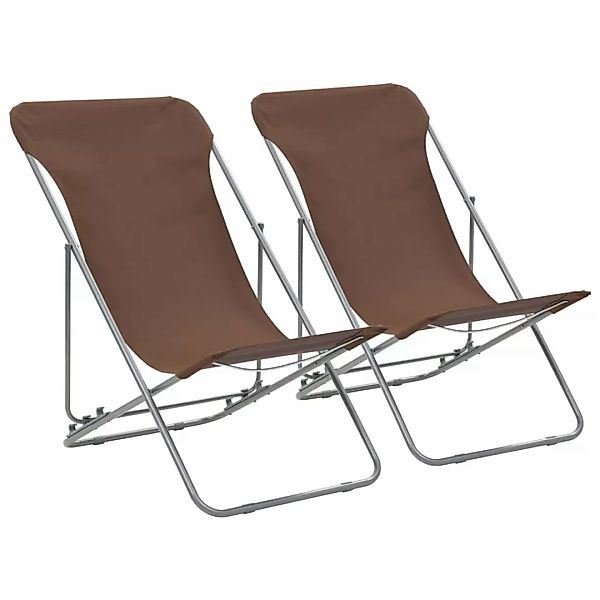 Klappbare Strandstühle 2 Stk. Stahl Und Oxford-gewebe Braun günstig online kaufen