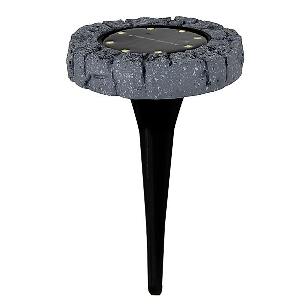 Näve LED-Solar-Boden-Erdspieß Kian Grau Ø 12 cm x 12,5 cm 3er-Set günstig online kaufen