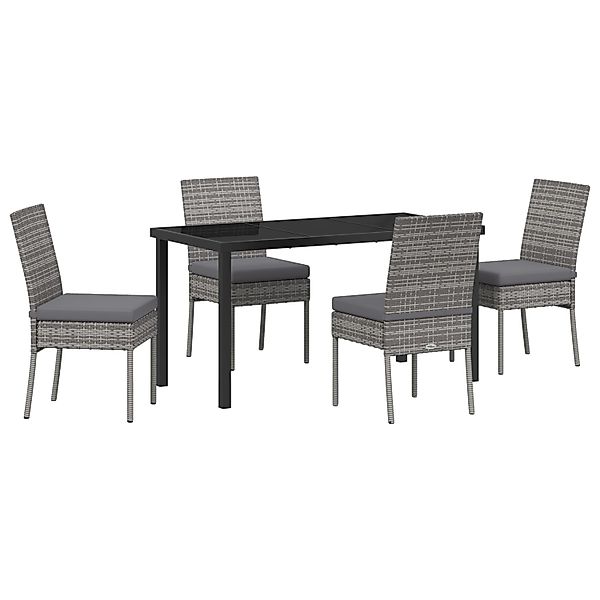 vidaXL Garten Essgruppe 5-Tlg Grau Poly Rattan 3379228 günstig online kaufen