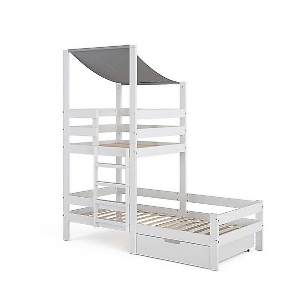 Vicco Spielbett Spielturmbett Kinderbett TOM 204x218 cm Weiß Schublade günstig online kaufen