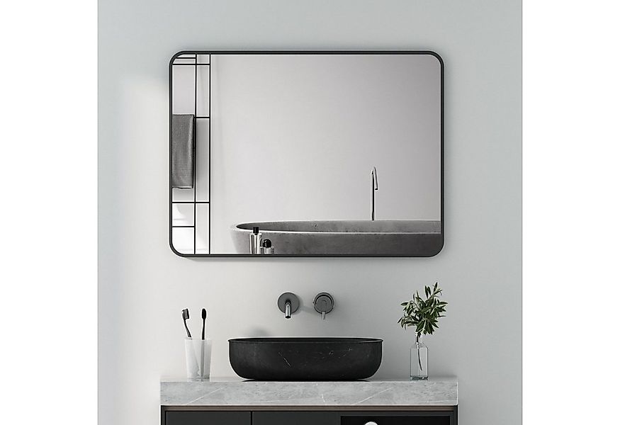 Boromal Spiegel Wandspiegel Rechteckig 50x70 60x80 Schwarz / Gold Metallrah günstig online kaufen